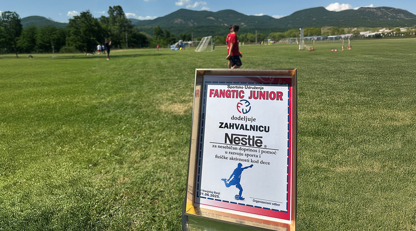 Zahvalnica Nestleu SU Fangtić Junior