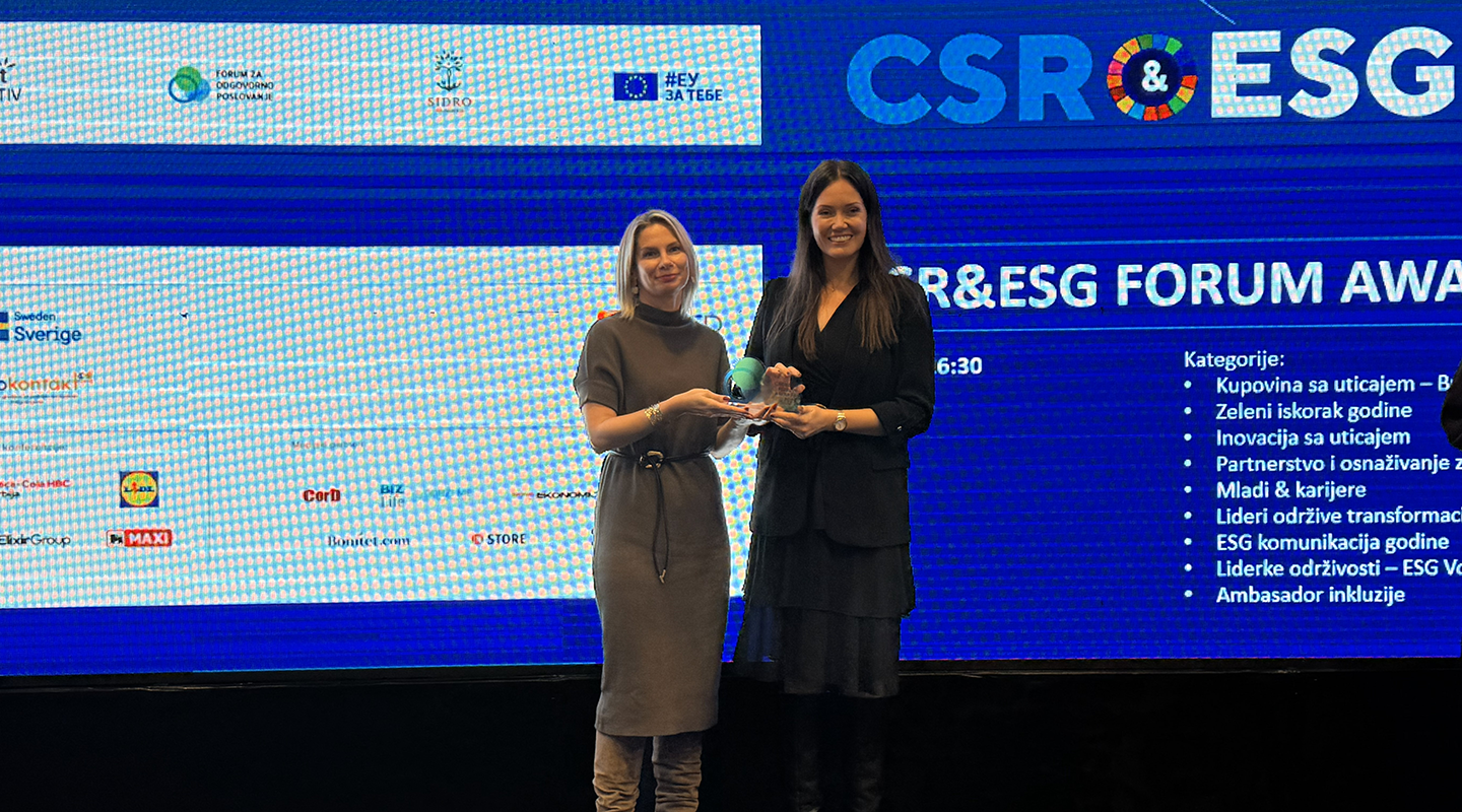 Nestlé Srbija dobitnik je priznanja Šampion održivosti u kategoriji Partnerstvo i osnaživanje za zajednicu